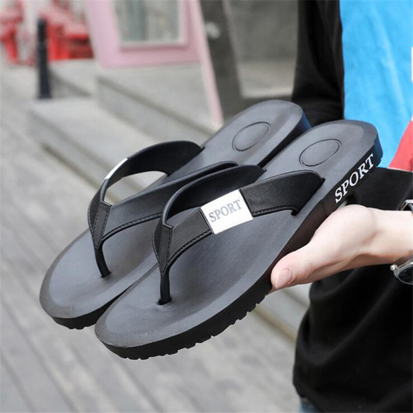 Men Classic Soft Simple Letter Flip Flop Summer Outdoor Casual Beach Shoes Holiday Designer Teenager Sandals