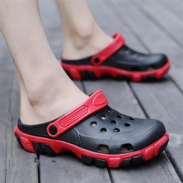 Men Casual Slip-on Flats Sandals Shoes Hollow Out Breathable Beach Flip Flops Summer Outdoor Indoor Brief Sandals