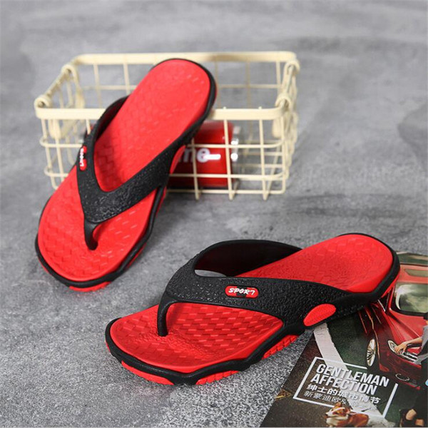 Men Summer Star Style Beach Shoes Fashion Simple Pattern Flip Flop Travel Outdoor Character Teenager Sandal