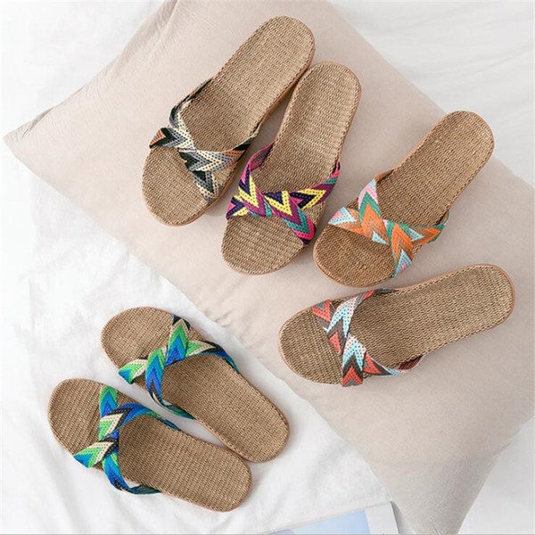 Lovers Bohemia Candy Color Simple Style Slides Sandals Fashion Simple Style Wide Flat Slippers Outdoor Indoor Soft Flip Flop