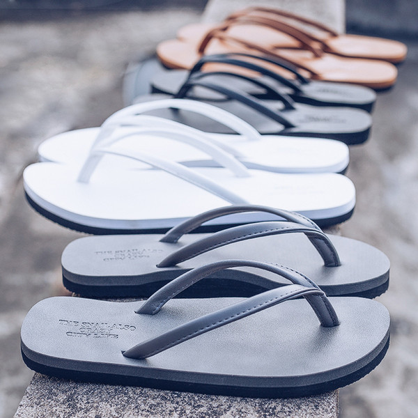 Couple Flip Flops Beach Shoes 4 colors Men Women Wear resistant non-slip personality pinch sandals Travel slippers students Street Style