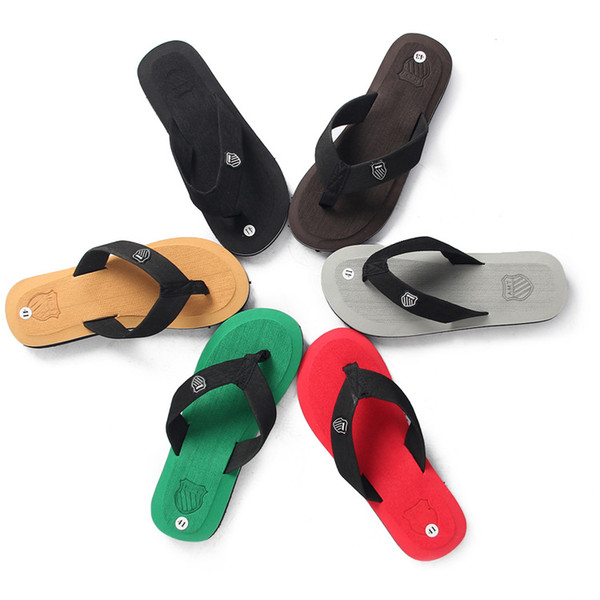 2019 Fashion New men Flip-flops High Quality Beach Sandals Non-slip men Slippers Casual Shoes Indoor Outdoor casual Shoes