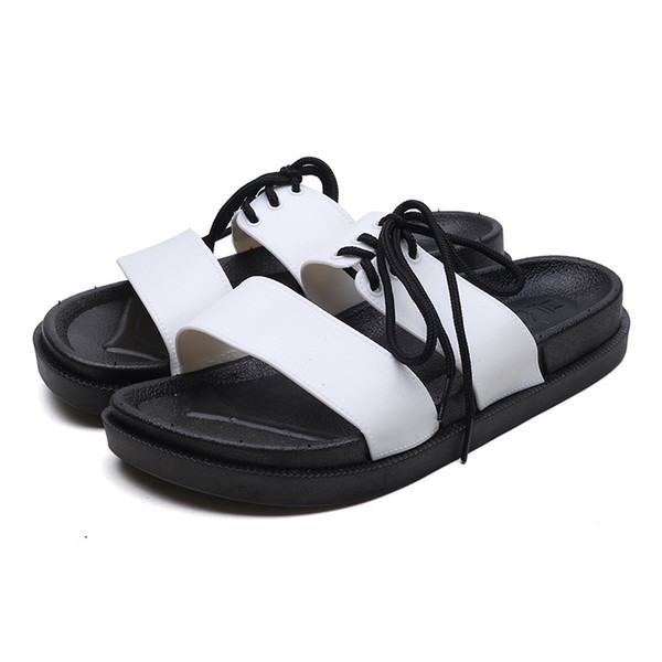 2019 Hot Sale Outside Antiskid Female Summer Fashion Wear Slippers a Word Procrastinates Fat Net Thick Red Tide Beach Shoes