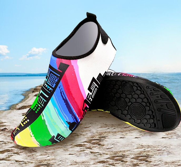 Rainbow Diving Beach Mesh Shoes Non-Slip Slip-on Barefoot Water Sports Beach shoes Skin Socks Adults Swimming Surfing Yoga shoes