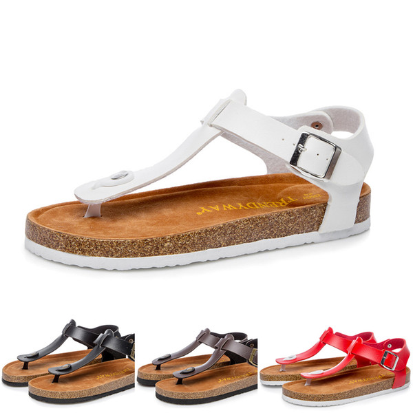 Summer sexy Sandals Men Women Couple flats sandals Cork Slippers Casual Beach shoes Black Brown Beige colors size 36-43