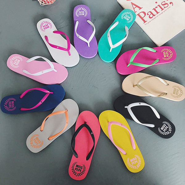 2019 Hot Summer Flip Flops shoes women US Fashion Soft Leisure Sandals Beach Slipper indoor & outdoor Sandals flip-flops