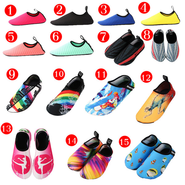15colors water shoes Diving Beach Mesh Shoes Non-Slip Slip-on Barefoot Water Sports Skin Shoes Aqua Socks Adults Kids Swimming Surfing Yoga