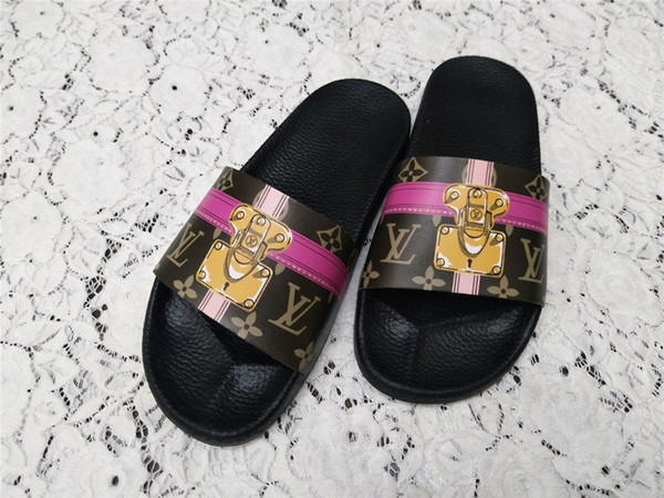 High Quality Luxury Designer Men Summer Rubber Sandals Brand Beach Slide Fashion Scuffs Slippers Indoor Shoes Size EUR 35-40