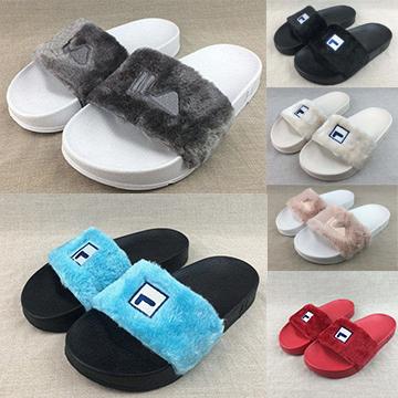 File Summer Womens Slippers luxury Style Women Girl Slip on Open Toe Faux Fur Sandals Soft Non-Slip Casual Beach Shoes For Indoor Outdoor