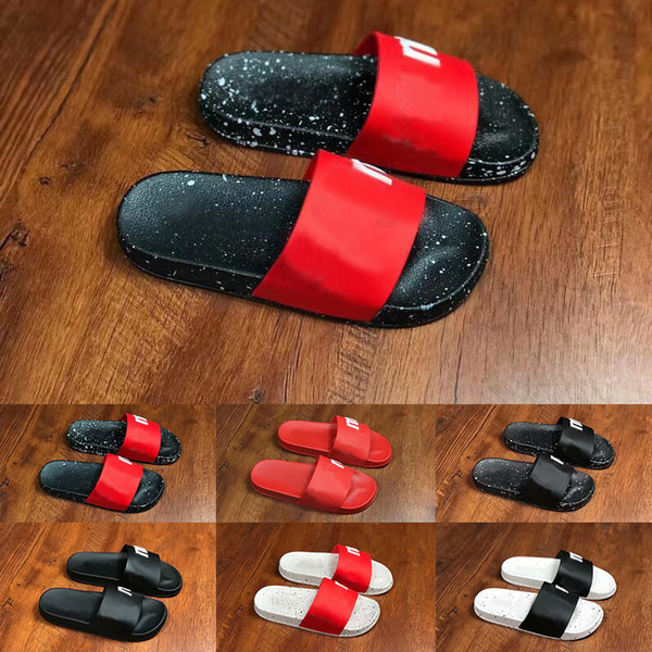 2019 Men Women Sandals Designer Shoes Luxury Slide Summer Fashion Wide Flat Slippery Sandals Slipper Flip Indoor Outdoor Casual Beach Shoes