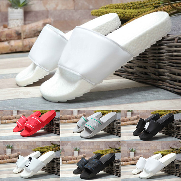 Classic Trend HN Adilette Slide Sandal White Red Black Men Women Casual Peep Toe sandals Luxury Indoor Casual Wide Flat Slippery
