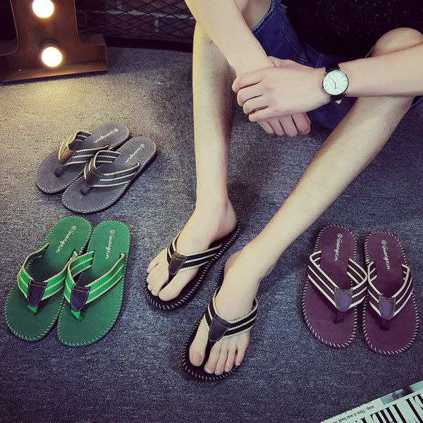 Summer Flat Sandals slippers Balham Leisure Soft Flip Flops Beach Slipper Sandals Cork slippers Casual Street Style Men