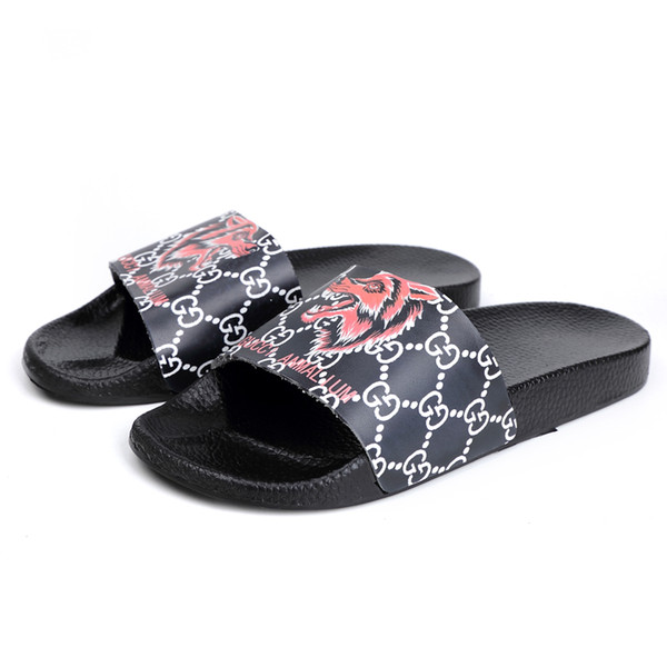 Luxury Slide Summer Fashion Wide Flat Slippery With Thick Sandals Slipper Men Women Sandals Designer Shoes Flip Flops Slipper 35--40