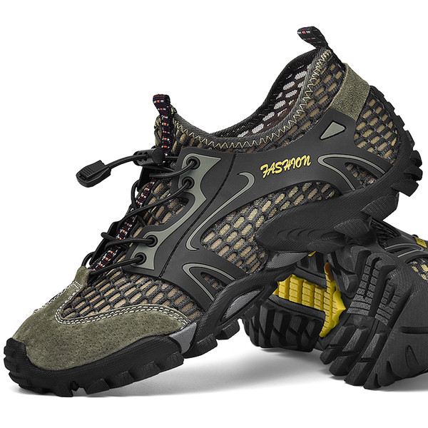 Big Size Men Water Shoes Hot Sale Outdoor Sport Travel Male Aqua Shoes Beach Climbing Trekking Air Mesh Elastic Upstream