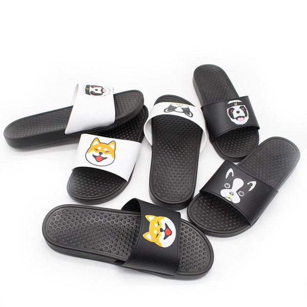 Simple Women Cartoon Print Beach Shoes Casual Lovers Outdoor Walking Pool Party Non Slip Sandals Indoor Slipper