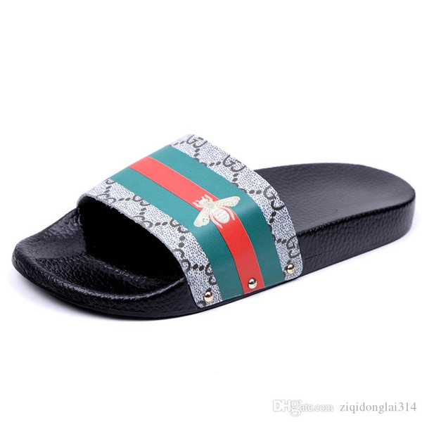 New Women Slides Summer Luxury Designer Indoor Flat G Shoes Brand girl Sandals Slippers House Flip Flops With Spike Slipper
