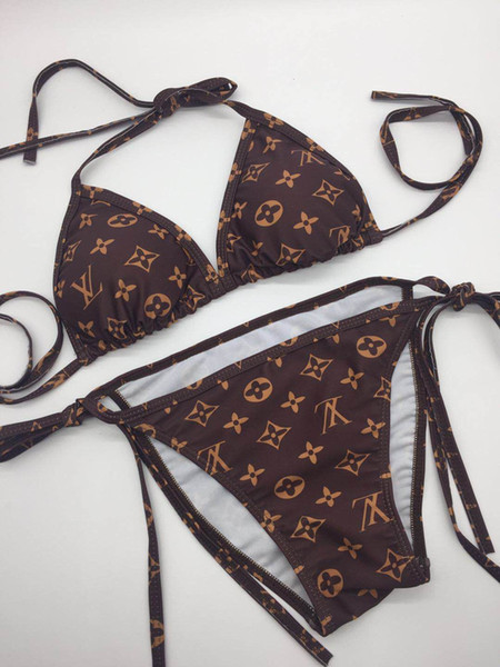 The Newest Designer Bikini Women Swimwear L Letter Swimsuit Bandage Sexy Bathing Suits Sexy pad Swimsuits