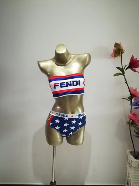 Designer Bikini Women pink Star Swimwear F Letter Bandage Sexy Bathing Suits Sexy Tow pieces Swimsuit