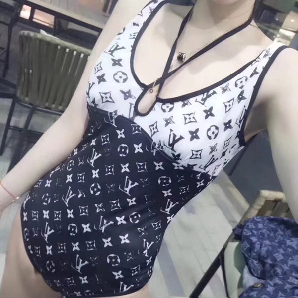 Padded Designer Bikini Women Swimwear L Letter Swimsuit Bandage Sexy Bathing Suits Sexy One-piece Swimsuits