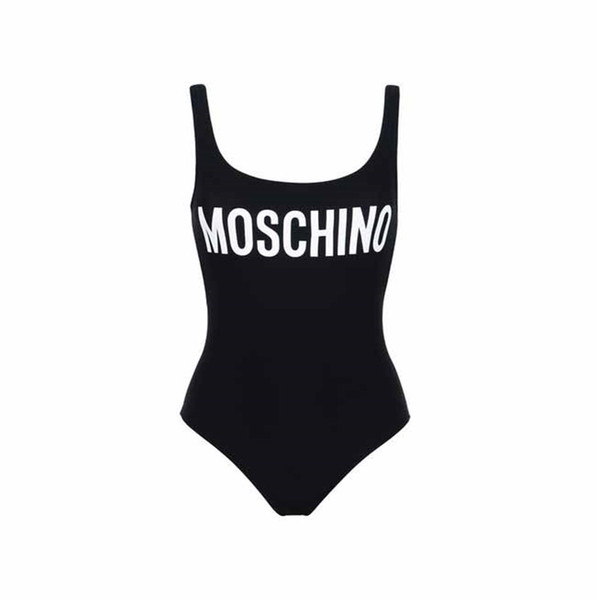 Simple Printed Letter Solid Swimsuit Sexy Backless High Waist One-piece Bikini New Fashion Women Bathing Suit