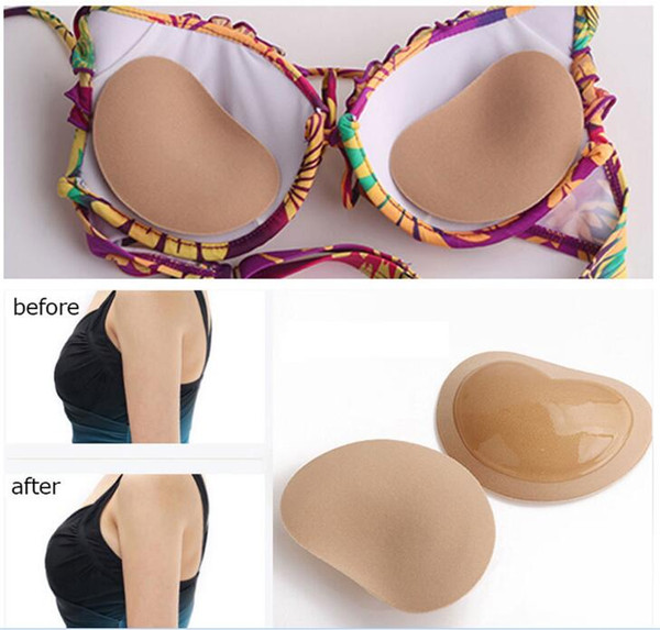 Bikini Push Up Padded Swimsuit Bikini Small Bust Thicker Breathable Sponge Bra Pad Invisible Paste Padding Dropshipping