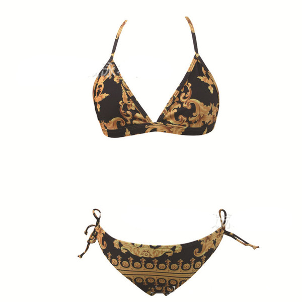 wholesale Polyester women sexy printing bikini set Brand Fashion Europe popular Bikini Swimming Suit Ma'am Swimwear