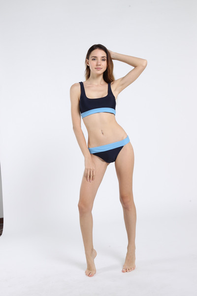 New Brand Sexy Good Elasticity Stripe Swimming Equipment Women Swimwear Bikinis Set Female Bathing Suit Swimwear