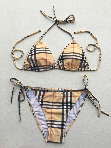 High Quality Summer Two Piece Sets Wearing Breast Pads Swimming Wholesale Women's Sexy Fashion Bikini Stripe Designer
