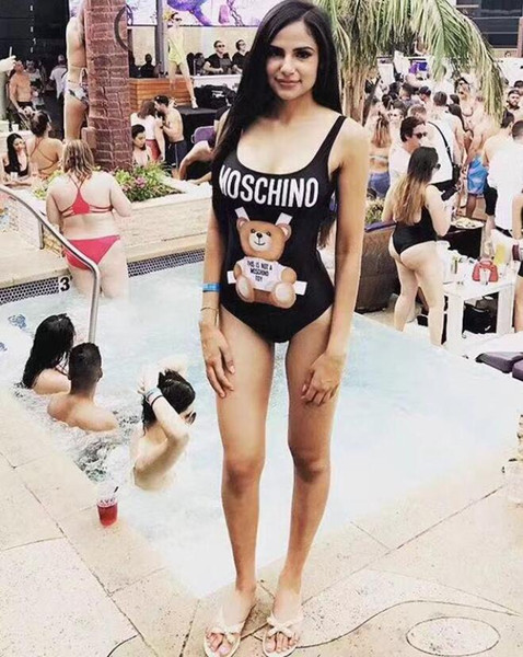 MOSC Small Bear Designer fashion Swimwear Bikini For Women Letter Swimsuit Bandage Bi quinis Sexy Bathing Suit