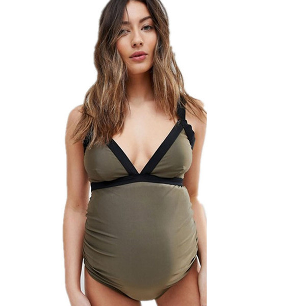 2019 New Pregnant Women Large Size One-piece Swimsuit Covered Belly Slim Loose Stomach Lift Bikini Swimsuit