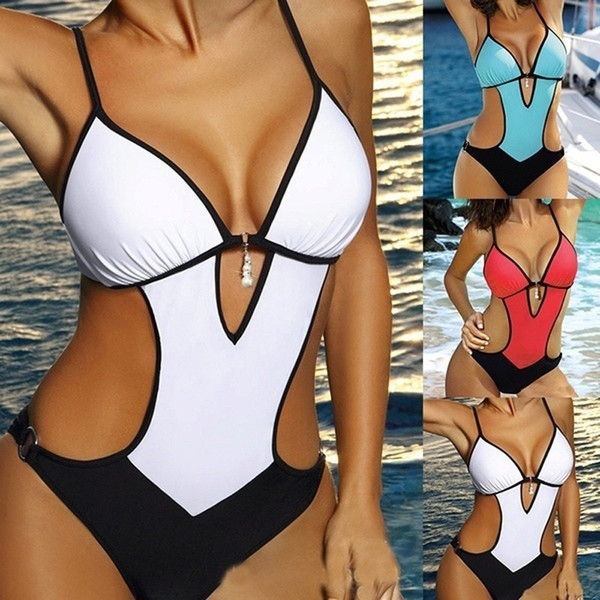 2019 New Women Fashion Sexy Bnadage Push Up One Piece Swimsuit Bikini Swimwear Bathing Suit S-XL