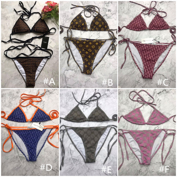 The Newest Designer Bikini G letter Women Swimwear FD Letter 2 Pieces Swimsuit Bandage Sexy Bathing Suits Sexy Mix 6 Style Swimsuits