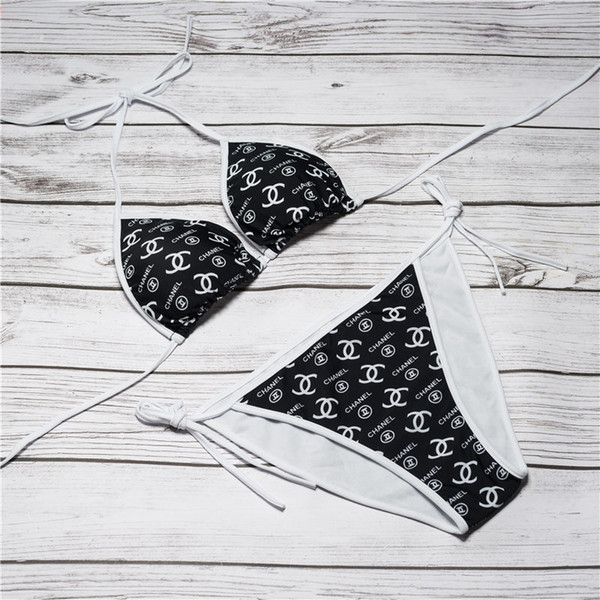 Sexy Women Beach Vacation Bikini Set Simple Split Type Bandage Swimsuit Fashion Pool Party Bikini Set