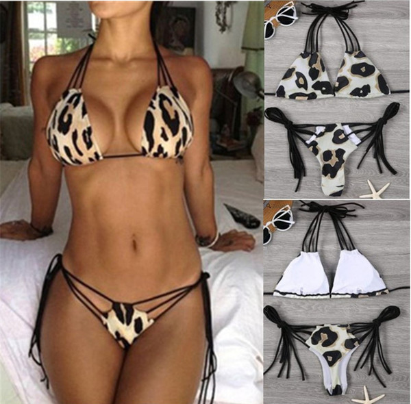 Summer sexy swimwear leopard print bikini hot style split band bathing suit two-piece printed swimsuit bikini