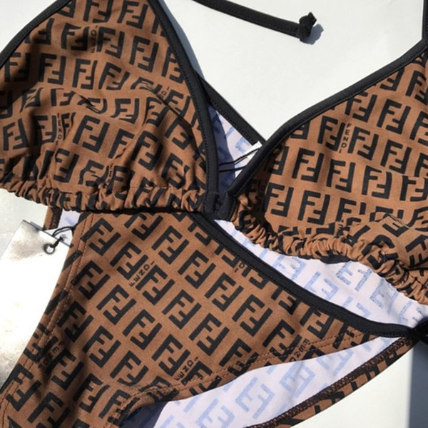 Padded Designer Bikini Women Swimwear FF Letter Swimsuit Bandage Sexy Bathing Suits Sexy Two-piece Swimsuits
