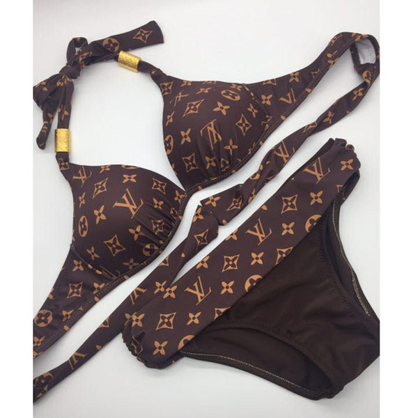 Beach Sexy Women Bikinis Set Fashion Letter Printed Women Swimsuit Summer Soft Girl Bathing Suit for Party
