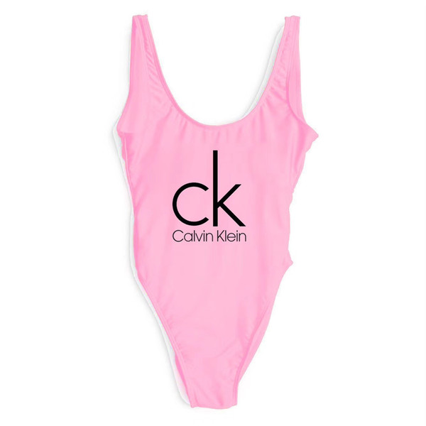 19SS Luxurious Brand CAL siamese swimwear Sexy Bikini Swimwear for Women Bathing Suit Fashion Backless Swimwear for Lady Girl Bikinis set
