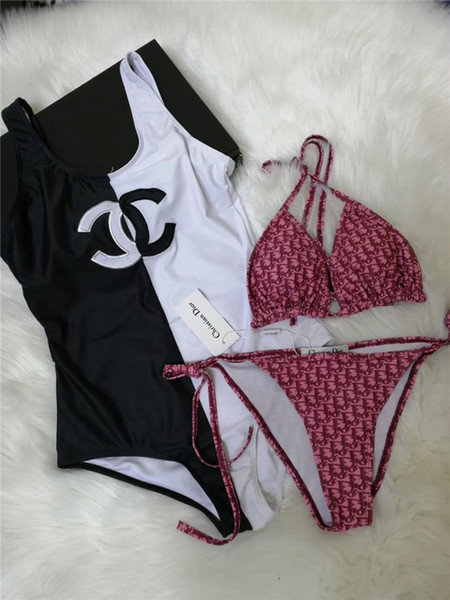 2019 Letter Sexy Bikini Brand Bikini Swimwear for Women Bathing Suit Beachwear Summer one piece Sexy Lady Swimsuit GU07