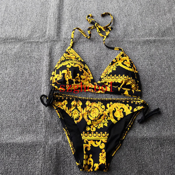 Women Two Piece Outfits The New Classic Fashion Pattern Designer Swimsuit Sexy Bikini Pop Print Lady BIKINI Swimsuit