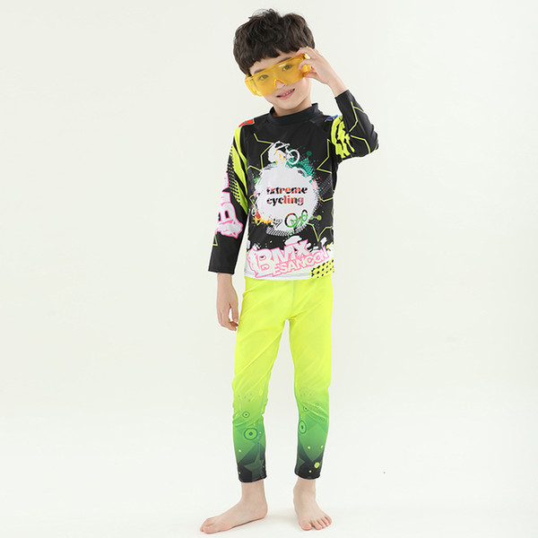 Free Shipping Beach Equipment Polyester Kid's Long Sleeve Swimwear Set Children Beachwear Swimsuit Set for Sale