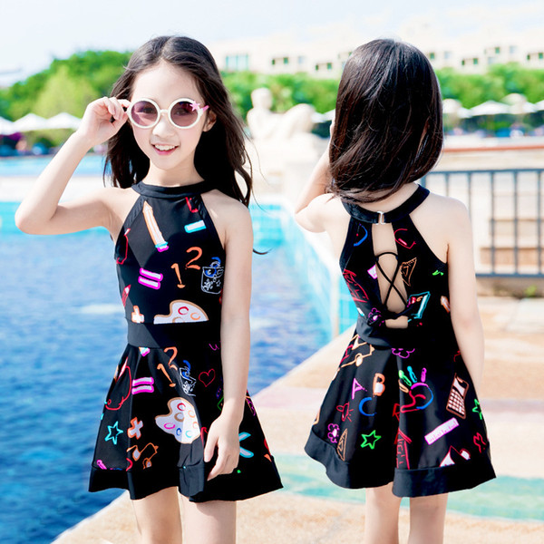 Enlarging number Swimsuit Children's One-Piece Bathing Suits Swimsuit For Girl Lovely Girls Swimwear Clothes