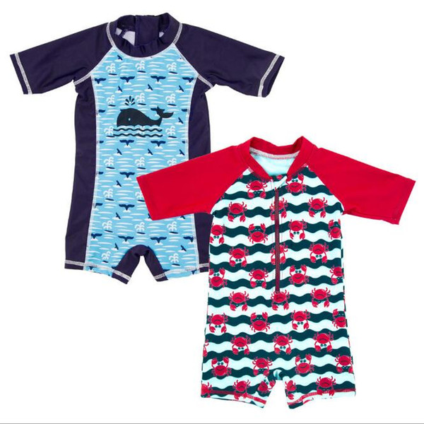 Water fun!Boy's swimsuit hot style cartoon Crab and whales sunscreen quick-drying baby boy's cute children's one-piece swimsuit