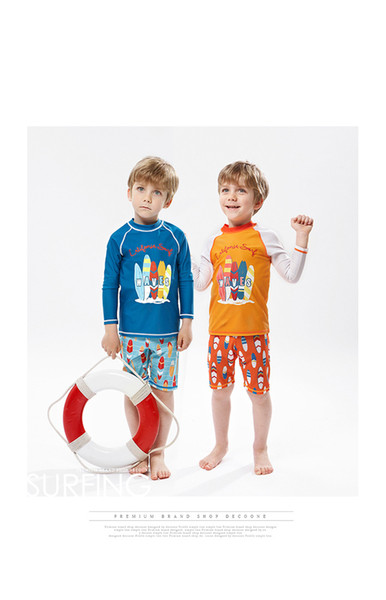 HOT selling Children's swimsuit 2018 new long-sleeve sun protection thermal protection split flat Angle trousers in the boy swimsuit