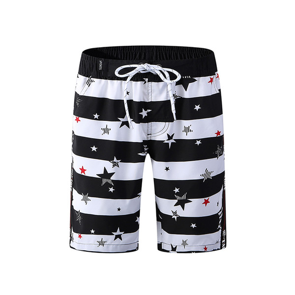 High Quality Boy's Beach shorts Striped Flag printed Quick Dry Outdoor Water Sports Surfing Board Shorts 2019 Casual Kids