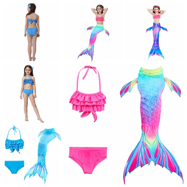KIDS Mermaid Tail bikini 3pcs 1set Children Swimwear Cosplay Bathing Suits Beach Wear mermaid swimwear KKA6618