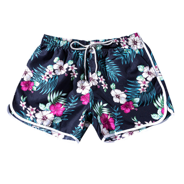 KLV Summer Women Couples Beach Floral Bohe Swim Shorts Trunks Nickel Pants National Sand beach Men's Swimsuits Swim Trunks #@F