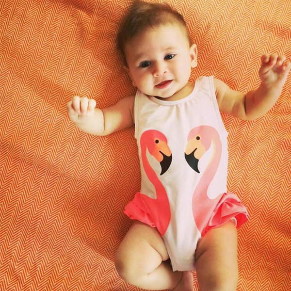 Flamingo Girls Swimwear Cute Kids Swimsuit with Swimming Cap Swan Baby Grl Bathing Suit One Pieces Swim Wear for Children