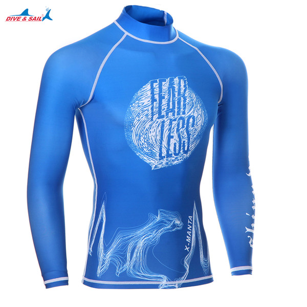 Men Rash Guard Beach Sun Protection Diving Surfing Suit Male Long Sleeve Slim-fit Swim T Shirt Leggings Men UPF 50 Swimwear