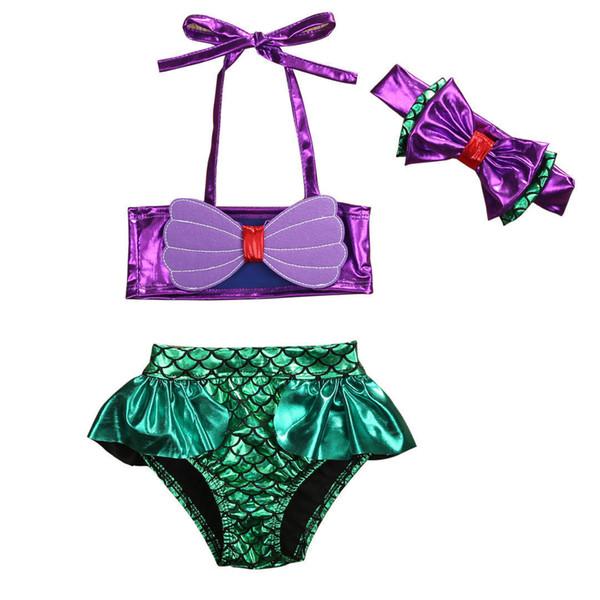 Hot Sale Princess Baby Little Girls Mermaid Bandage Bikini Set Swimwear Swimsuit Bathing Suit Bathing Beach Swimming Costume