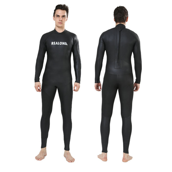 REALON Full Wetsuits 3mm Neoprene Smooth Skin Suit Scuba Diving Snorkeling Mens Surfing Costumes Triathlon wetsuit